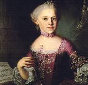 unknow artist Portrait of Maria Anna Mozart Sweden oil painting artist